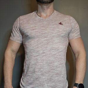 Express Men's Red Heathered Short Sleeve Tee